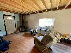 Front door and woodstove