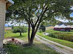 The driveway down to walkout basement